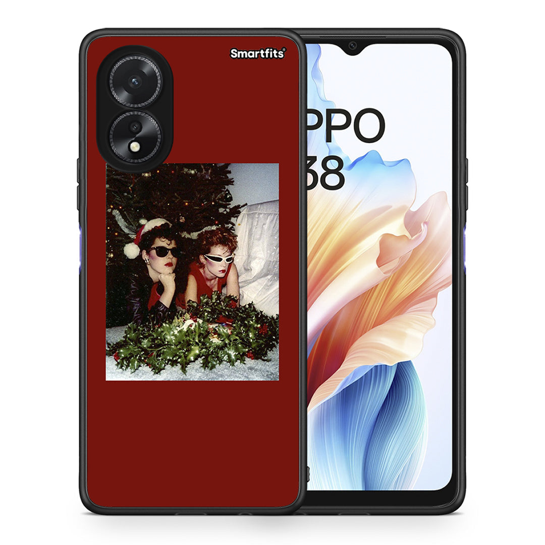 Θήκη Oppo A38 Waiting For Xmas από τη Smartfits με σχέδιο στο πίσω μέρος και μαύρο περίβλημα | Oppo A38 Waiting For Xmas case with colorful back and black bezels