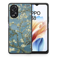Thumbnail for Θήκη Oppo A38 White Blossoms από τη Smartfits με σχέδιο στο πίσω μέρος και μαύρο περίβλημα | Oppo A38 White Blossoms case with colorful back and black bezels