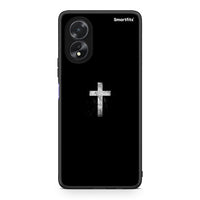 Thumbnail for Oppo A18 White Cross θήκη από τη Smartfits με σχέδιο στο πίσω μέρος και μαύρο περίβλημα | Smartphone case with colorful back and black bezels by Smartfits