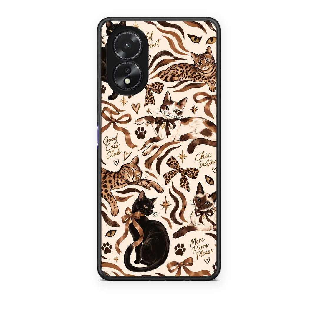 Θήκη Oppo A38 Wild Cats and Animal Print Collage από τη Smartfits με σχέδιο στο πίσω μέρος και μαύρο περίβλημα | Oppo A38 Wild Cats and Animal Print Collage case with colorful back and black bezels
