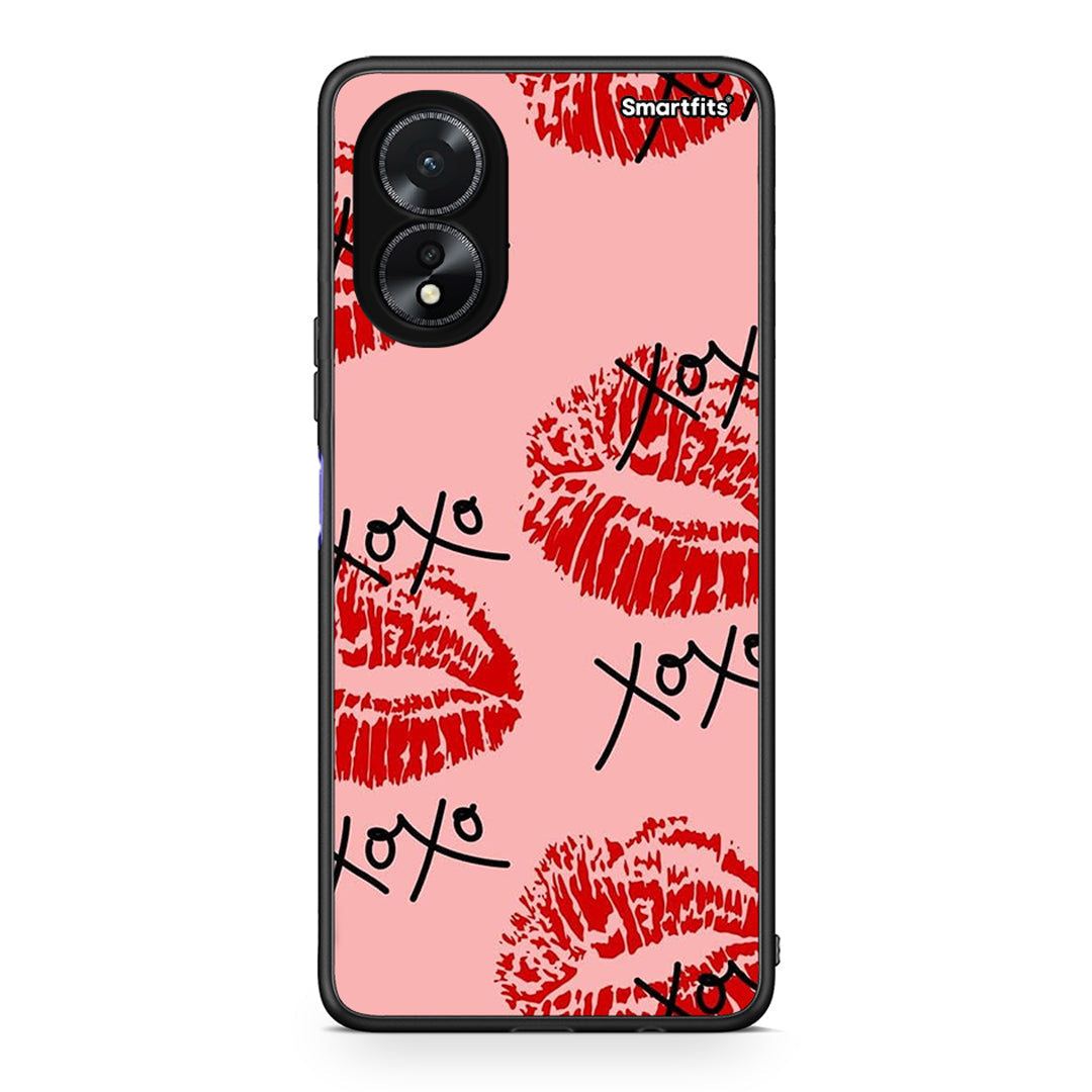 Oppo A38 XOXO Lips θήκη από τη Smartfits με σχέδιο στο πίσω μέρος και μαύρο περίβλημα | Smartphone case with colorful back and black bezels by Smartfits