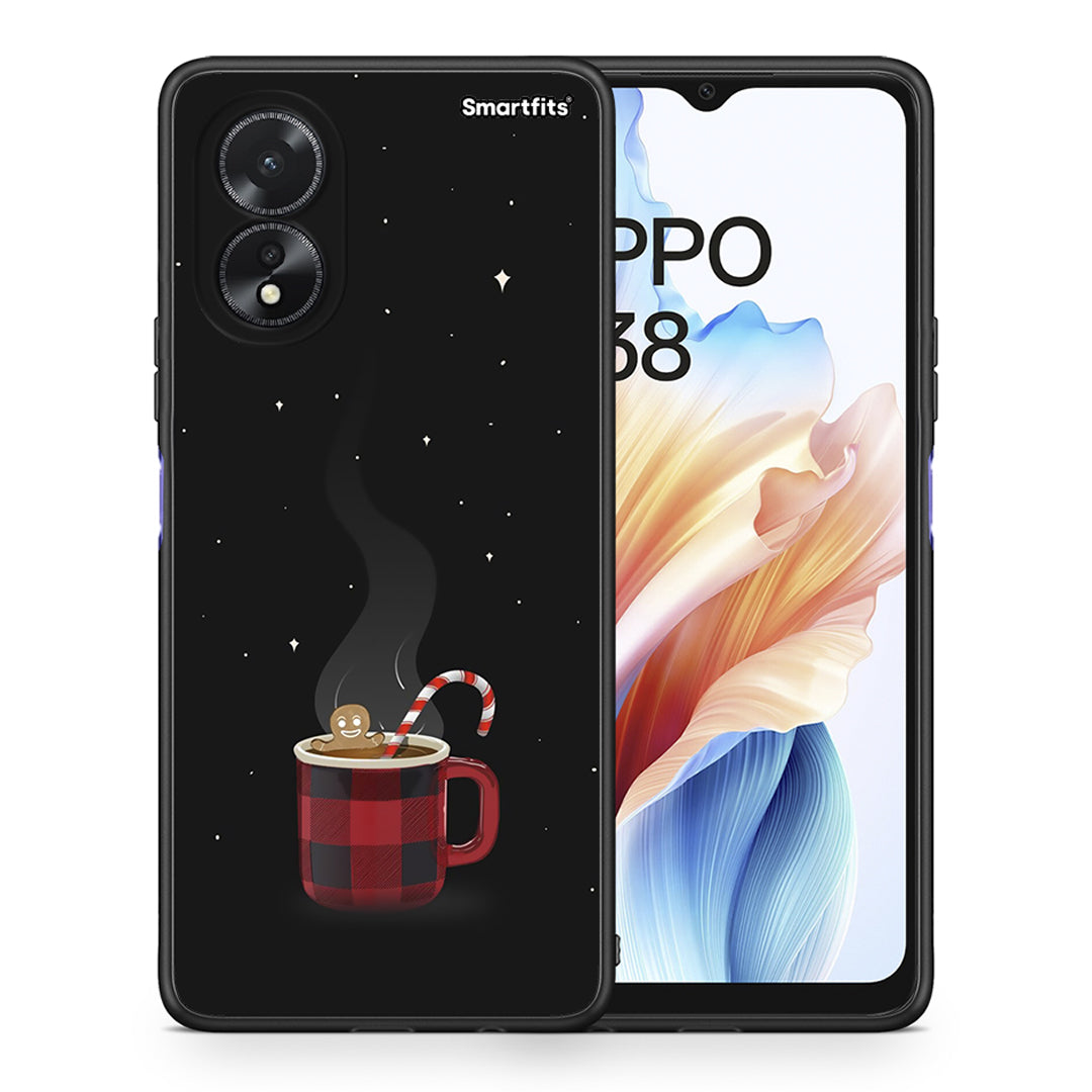 Θήκη Oppo A38 Xmas Bathing από τη Smartfits με σχέδιο στο πίσω μέρος και μαύρο περίβλημα | Oppo A38 Xmas Bathing case with colorful back and black bezels