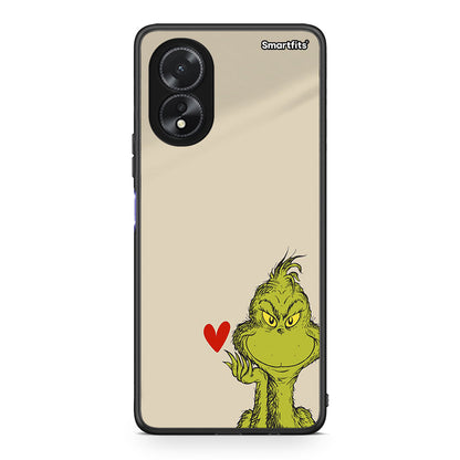 Oppo A18 Xmas Grinch θήκη από τη Smartfits με σχέδιο στο πίσω μέρος και μαύρο περίβλημα | Smartphone case with colorful back and black bezels by Smartfits