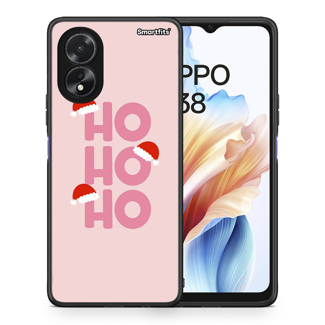 Θήκη Oppo A18 Xmas Ho Ho Ho από τη Smartfits με σχέδιο στο πίσω μέρος και μαύρο περίβλημα | Oppo A18 Xmas Ho Ho Ho case with colorful back and black bezels