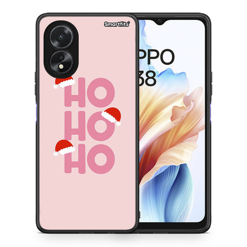 Θήκη Oppo A18 Xmas Ho Ho Ho από τη Smartfits με σχέδιο στο πίσω μέρος και μαύρο περίβλημα | Oppo A18 Xmas Ho Ho Ho case with colorful back and black bezels