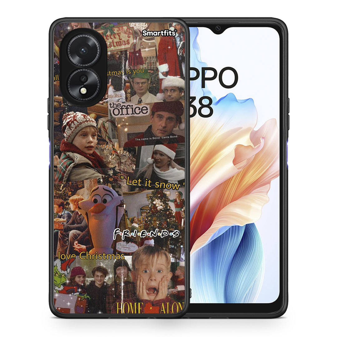 Θήκη Oppo A18 Xmas Wishes από τη Smartfits με σχέδιο στο πίσω μέρος και μαύρο περίβλημα | Oppo A18 Xmas Wishes case with colorful back and black bezels