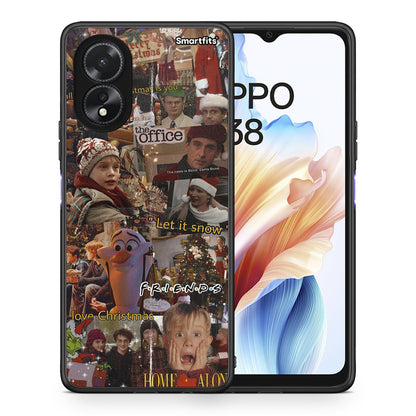 Θήκη Oppo A18 Xmas Wishes από τη Smartfits με σχέδιο στο πίσω μέρος και μαύρο περίβλημα | Oppo A18 Xmas Wishes case with colorful back and black bezels