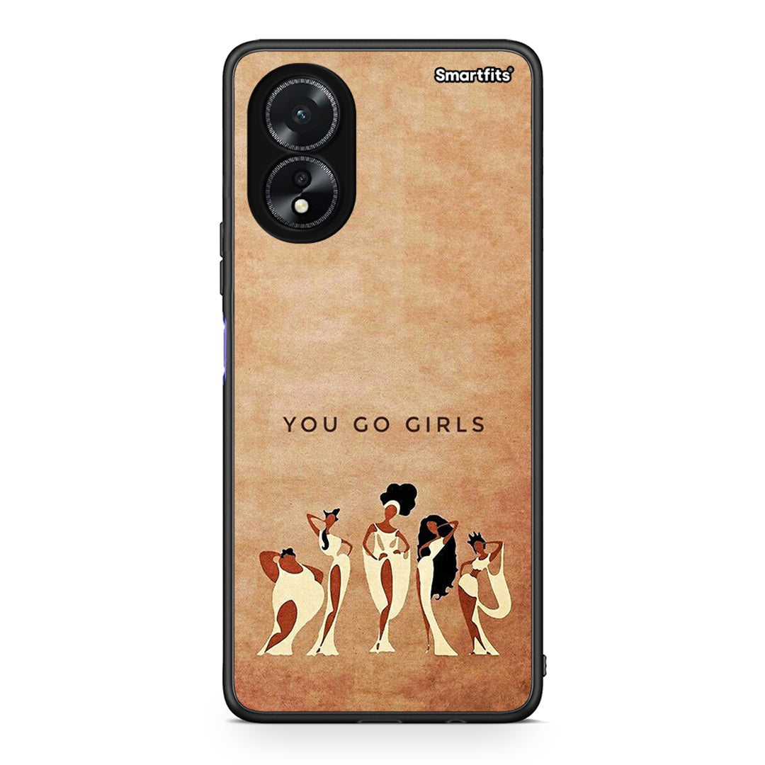 Oppo A38 You Go Girl θήκη από τη Smartfits με σχέδιο στο πίσω μέρος και μαύρο περίβλημα | Smartphone case with colorful back and black bezels by Smartfits