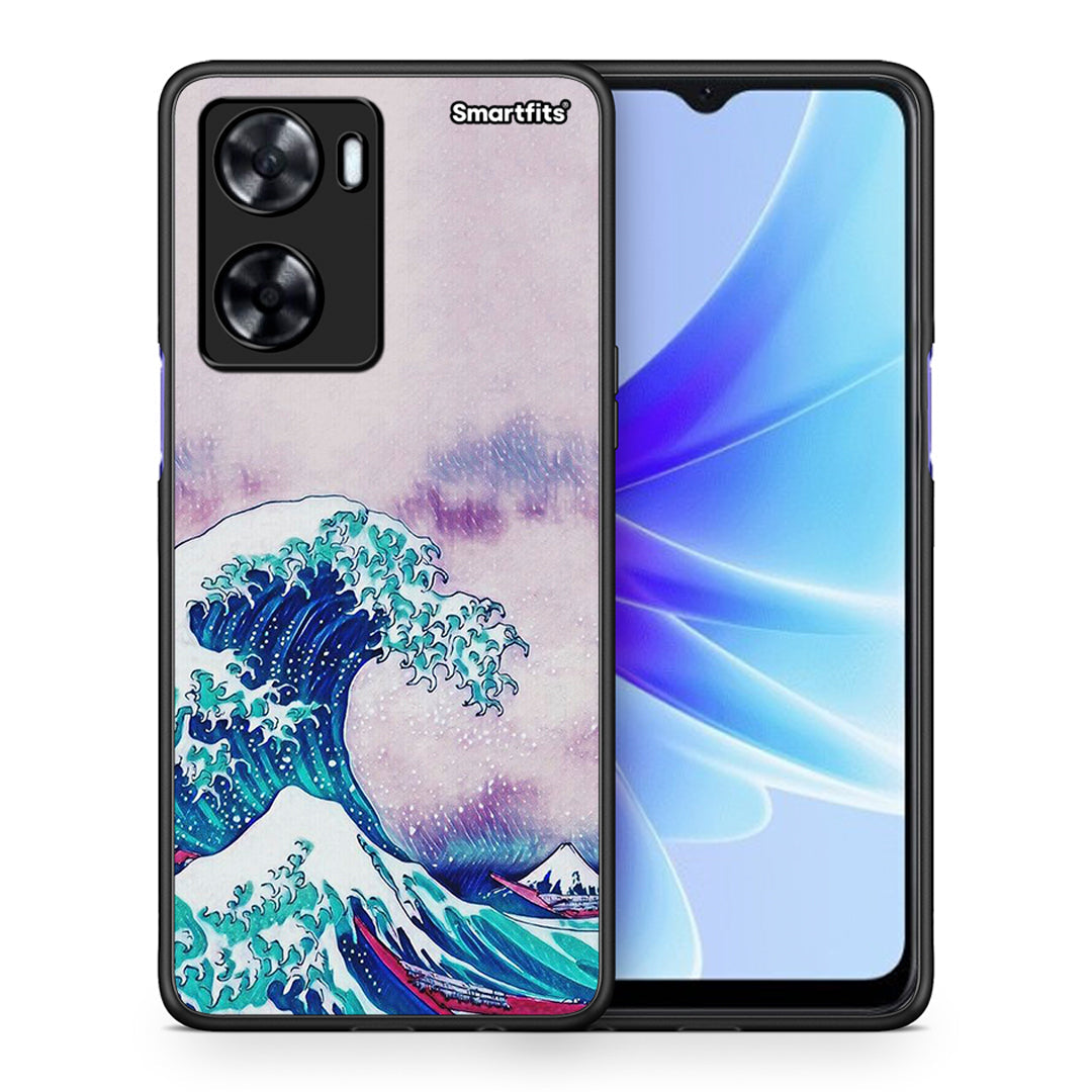 Θήκη Oppo A57s / A77s / A77 Blue Waves από τη Smartfits με σχέδιο στο πίσω μέρος και μαύρο περίβλημα | Oppo A57s / A77s / A77 Blue Waves case with colorful back and black bezels