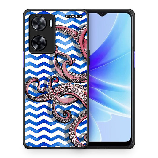 Θήκη Oppo A57s / A77s / A77 Chevron Devilfish από τη Smartfits με σχέδιο στο πίσω μέρος και μαύρο περίβλημα | Oppo A57s / A77s / A77 Chevron Devilfish case with colorful back and black bezels