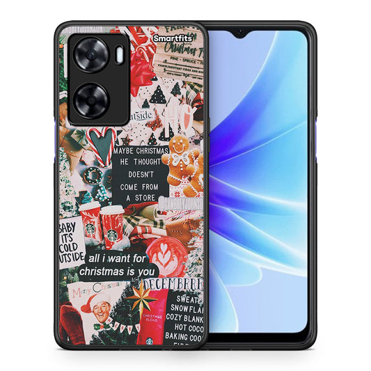 Θήκη Oppo A57s / A77s / A58 / OnePlus Nord N20 SE Christmas Happiness από τη Smartfits με σχέδιο στο πίσω μέρος και μαύρο περίβλημα | Oppo A57s / A77s / A58 / OnePlus Nord N20 SE Christmas Happiness case with colorful back and black bezels