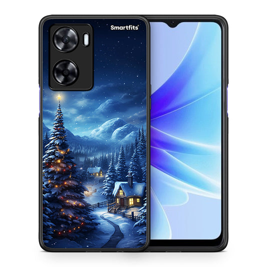 Θήκη Oppo A57s / A77s / A77 Christmas Scenery από τη Smartfits με σχέδιο στο πίσω μέρος και μαύρο περίβλημα | Oppo A57s / A77s / A77 Christmas Scenery case with colorful back and black bezels