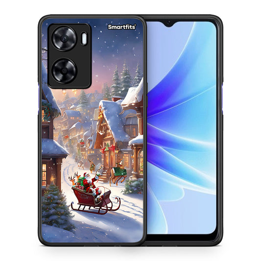 Θήκη Oppo A57s / A77s / A77 Christmas Snow από τη Smartfits με σχέδιο στο πίσω μέρος και μαύρο περίβλημα | Oppo A57s / A77s / A77 Christmas Snow case with colorful back and black bezels