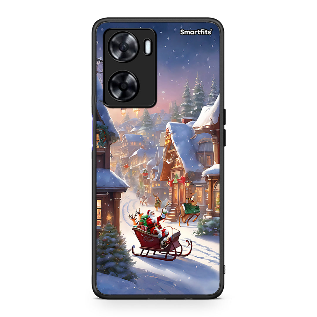Oppo A57s / A77s / A58 / OnePlus Nord N20 SE Christmas Snow θήκη από τη Smartfits με σχέδιο στο πίσω μέρος και μαύρο περίβλημα | Smartphone case with colorful back and black bezels by Smartfits