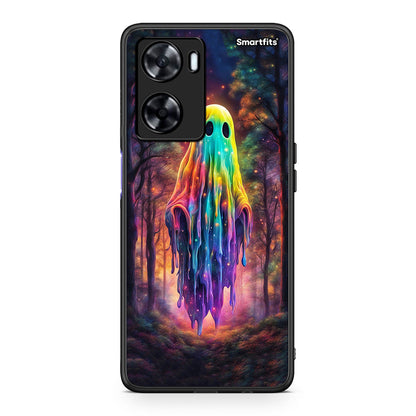 Oppo A57s / A77s / A77 Halloween Ghost θήκη από τη Smartfits με σχέδιο στο πίσω μέρος και μαύρο περίβλημα | Smartphone case with colorful back and black bezels by Smartfits