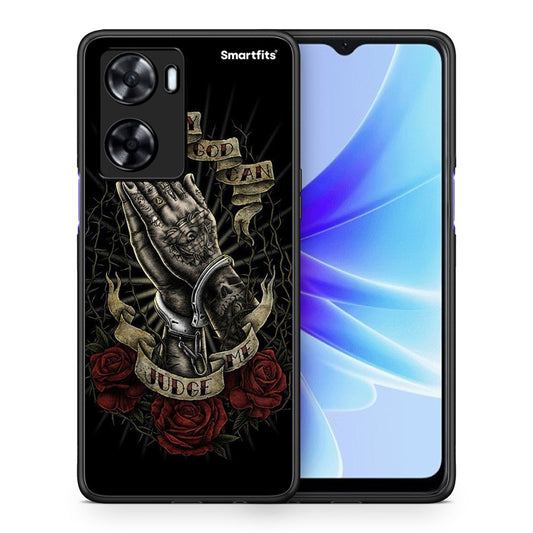 Θήκη Oppo A57s / A77s / A58 / OnePlus Nord N20 SE Judge By God από τη Smartfits με σχέδιο στο πίσω μέρος και μαύρο περίβλημα | Oppo A57s / A77s / A58 / OnePlus Nord N20 SE Judge By God case with colorful back and black bezels