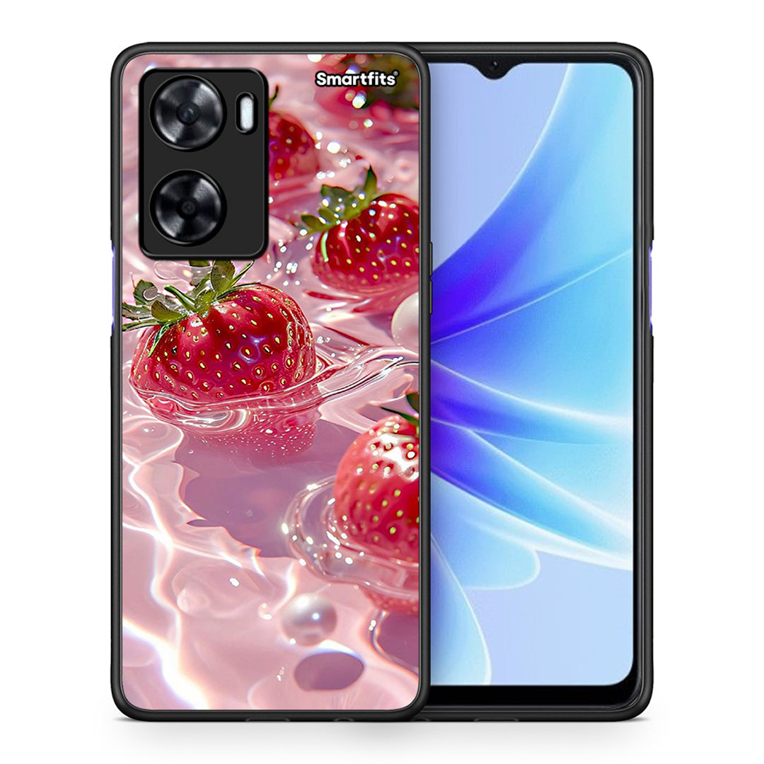 Θήκη Oppo A57s / A77s / A58 / OnePlus Nord N20 SE Juicy Strawberries από τη Smartfits με σχέδιο στο πίσω μέρος και μαύρο περίβλημα | Oppo A57s / A77s / A58 / OnePlus Nord N20 SE Juicy Strawberries case with colorful back and black bezels