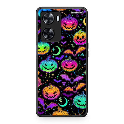 Oppo A57s / A77s / A58 / OnePlus Nord N20 SE Neon Halloween θήκη από τη Smartfits με σχέδιο στο πίσω μέρος και μαύρο περίβλημα | Smartphone case with colorful back and black bezels by Smartfits