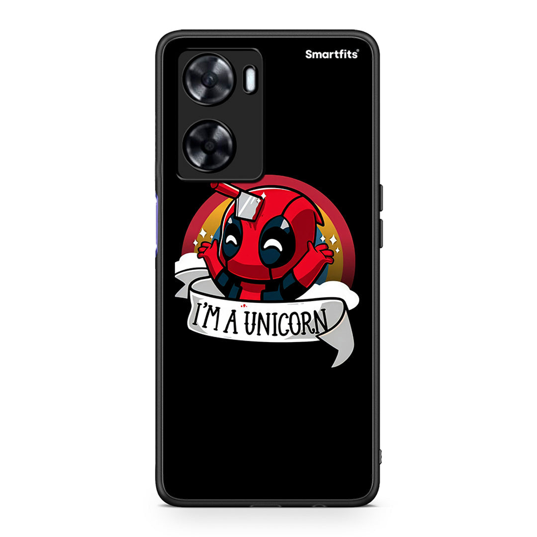 Oppo A57s / A77s / A58 / OnePlus Nord N20 SE Unicorn Deadpool θήκη από τη Smartfits με σχέδιο στο πίσω μέρος και μαύρο περίβλημα | Smartphone case with colorful back and black bezels by Smartfits