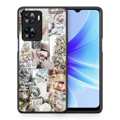 Θήκη Oppo A57s / A77s / A58 / OnePlus Nord N20 SE White Christmas από τη Smartfits με σχέδιο στο πίσω μέρος και μαύρο περίβλημα | Oppo A57s / A77s / A58 / OnePlus Nord N20 SE White Christmas case with colorful back and black bezels