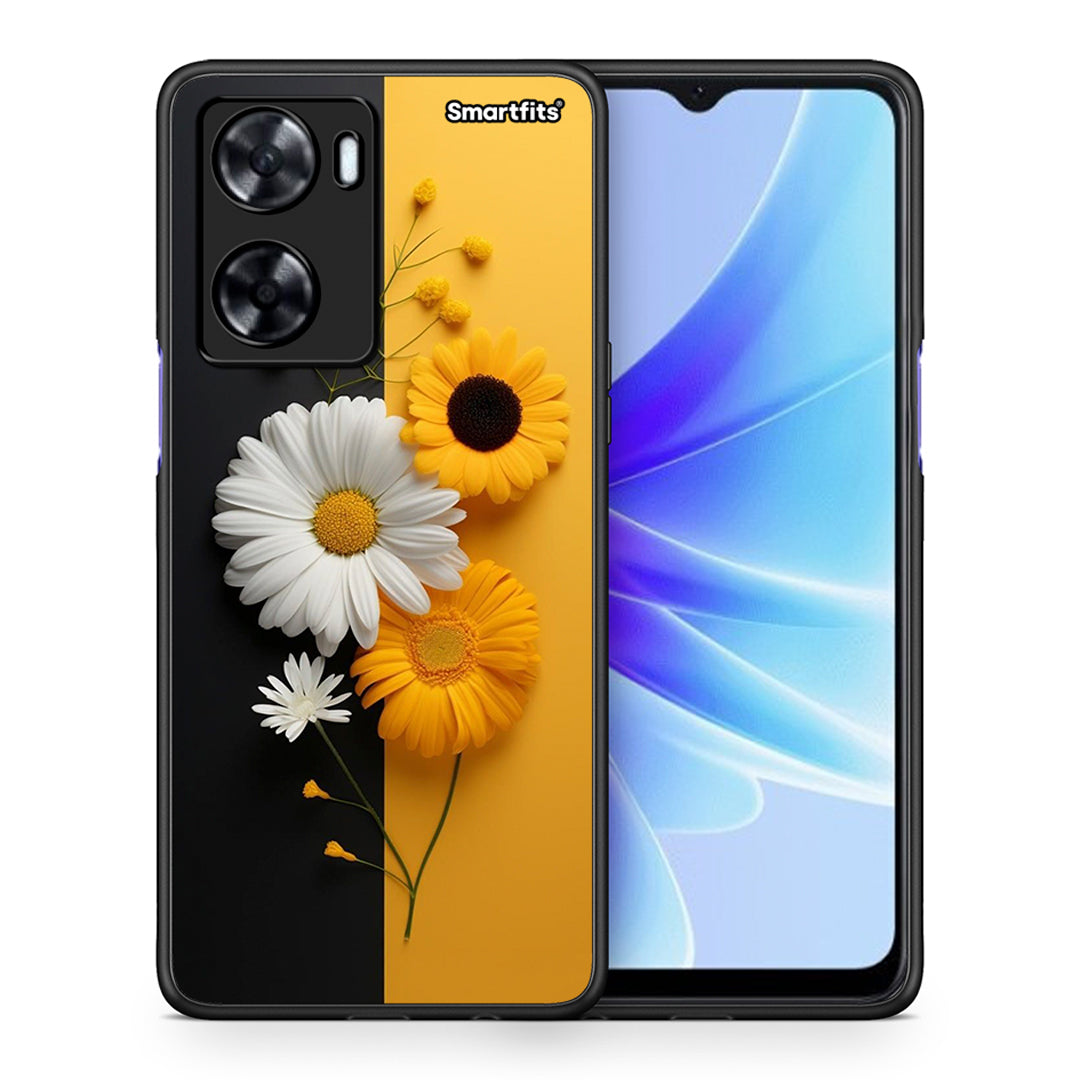 Θήκη Oppo A57s / A77s / A77 Yellow Daisies από τη Smartfits με σχέδιο στο πίσω μέρος και μαύρο περίβλημα | Oppo A57s / A77s / A77 Yellow Daisies case with colorful back and black bezels