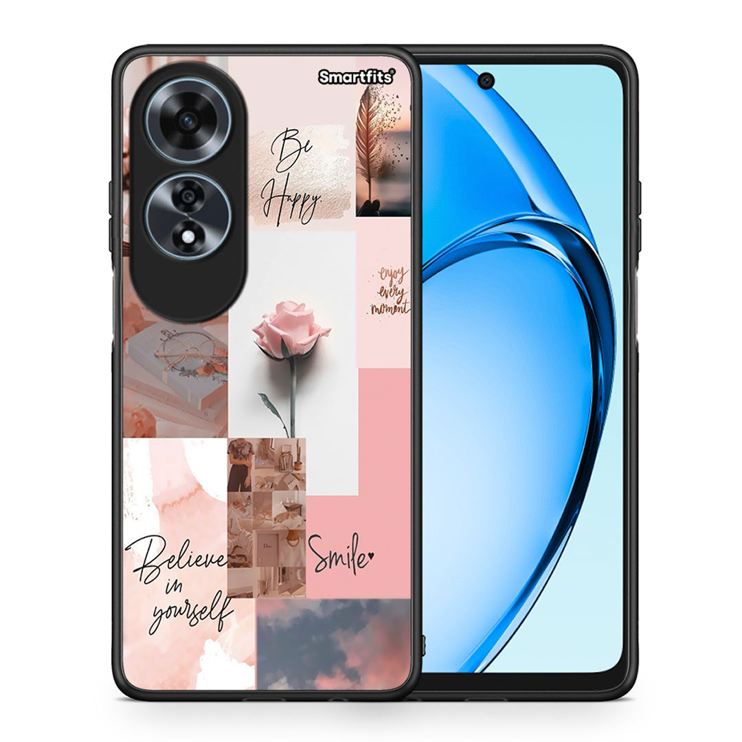 Θήκη Oppo A60 4G Aesthetic Collage από τη Smartfits με σχέδιο στο πίσω μέρος και μαύρο περίβλημα | Oppo A60 4G Aesthetic Collage case with colorful back and black bezels