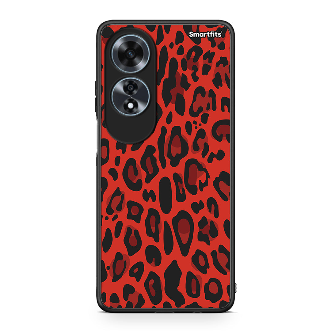 4 - Oppo A60 4G Red Leopard Animal case, cover, bumper