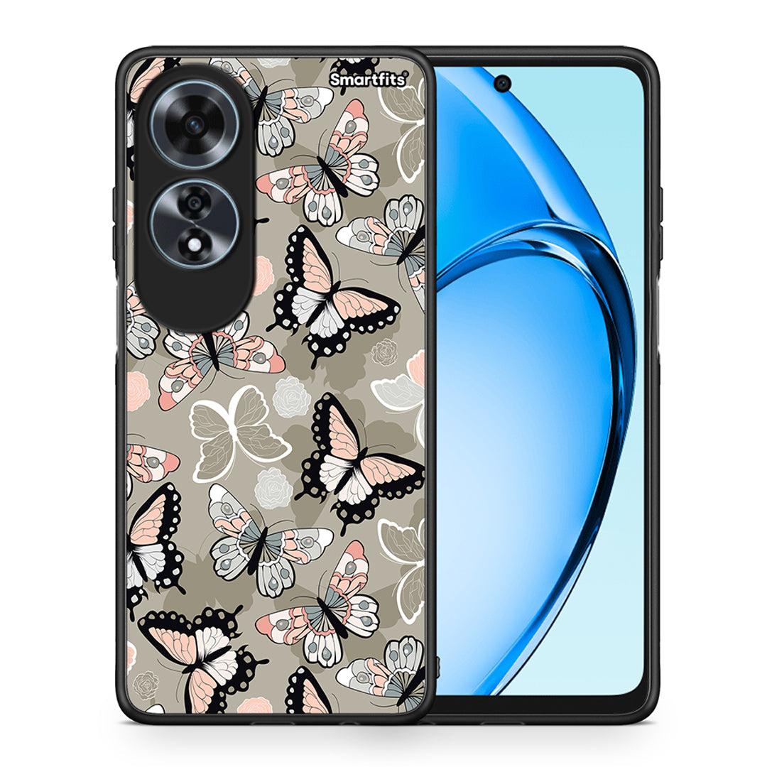 Θήκη Oppo A60 4G Butterflies Boho από τη Smartfits με σχέδιο στο πίσω μέρος και μαύρο περίβλημα | Oppo A60 4G Butterflies Boho case with colorful back and black bezels
