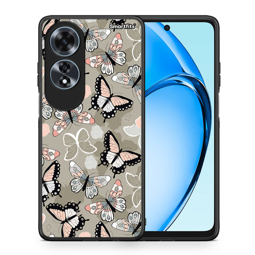 Θήκη Oppo A60 4G Butterflies Boho από τη Smartfits με σχέδιο στο πίσω μέρος και μαύρο περίβλημα | Oppo A60 4G Butterflies Boho case with colorful back and black bezels