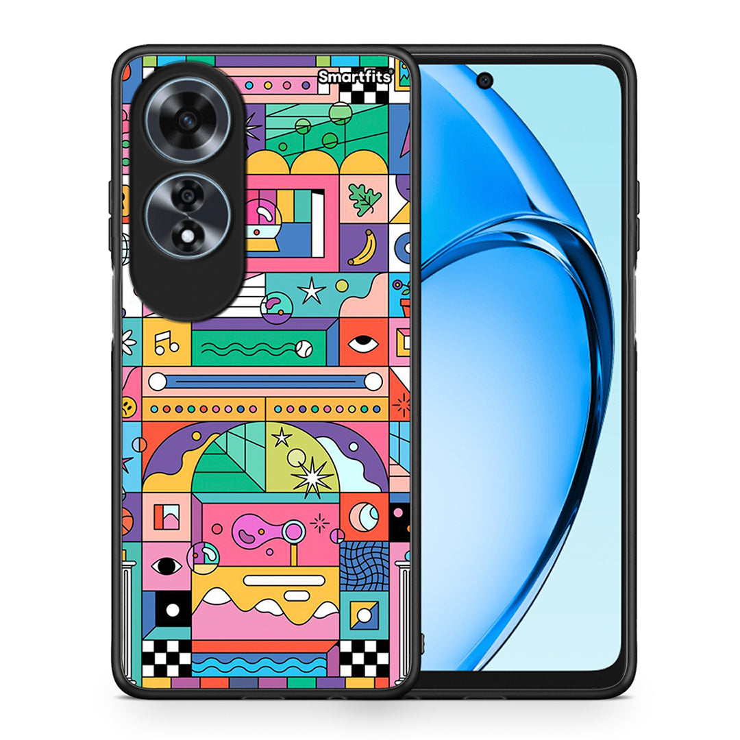 Θήκη Oppo A60 4G Bubbles Soap από τη Smartfits με σχέδιο στο πίσω μέρος και μαύρο περίβλημα | Oppo A60 4G Bubbles Soap case with colorful back and black bezels