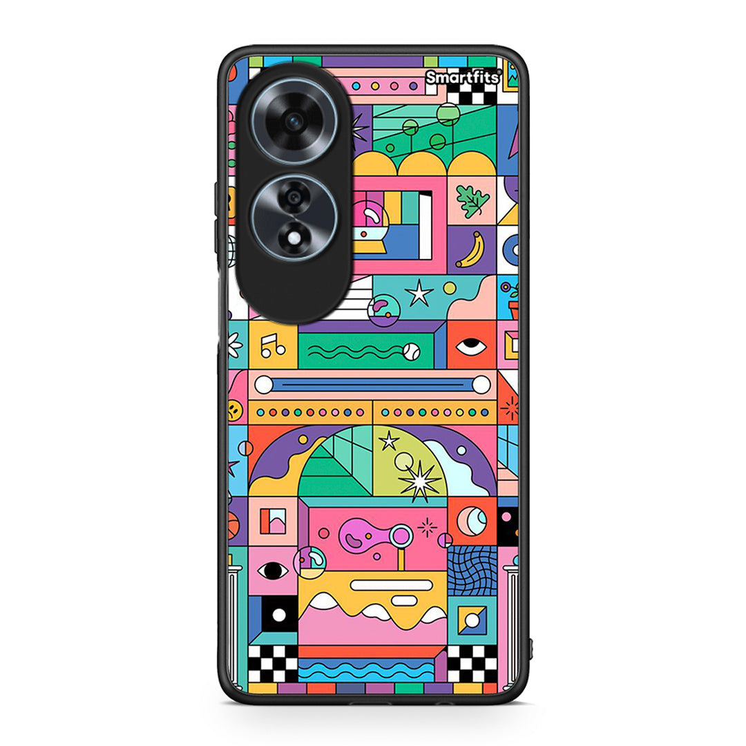 Oppo A60 4G Bubbles Soap θήκη από τη Smartfits με σχέδιο στο πίσω μέρος και μαύρο περίβλημα | Smartphone case with colorful back and black bezels by Smartfits