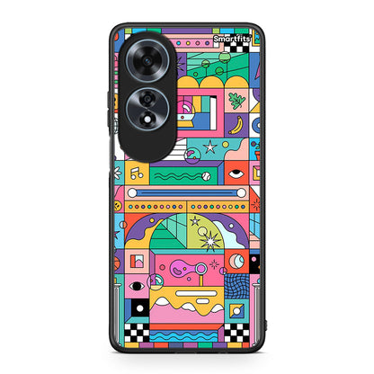 Oppo A60 4G Bubbles Soap θήκη από τη Smartfits με σχέδιο στο πίσω μέρος και μαύρο περίβλημα | Smartphone case with colorful back and black bezels by Smartfits