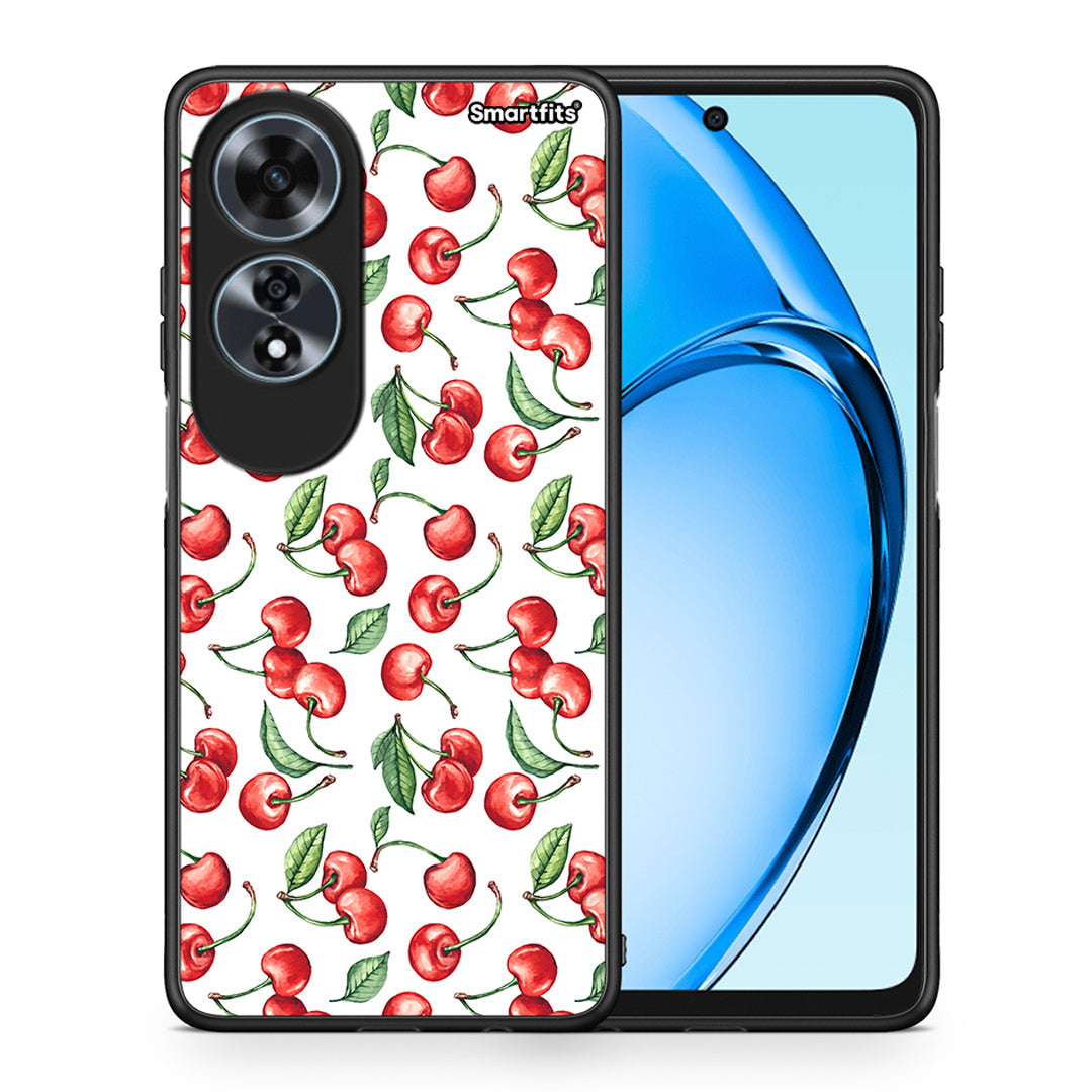 Θήκη Oppo A60 4G Cherry Summer από τη Smartfits με σχέδιο στο πίσω μέρος και μαύρο περίβλημα | Oppo A60 4G Cherry Summer case with colorful back and black bezels