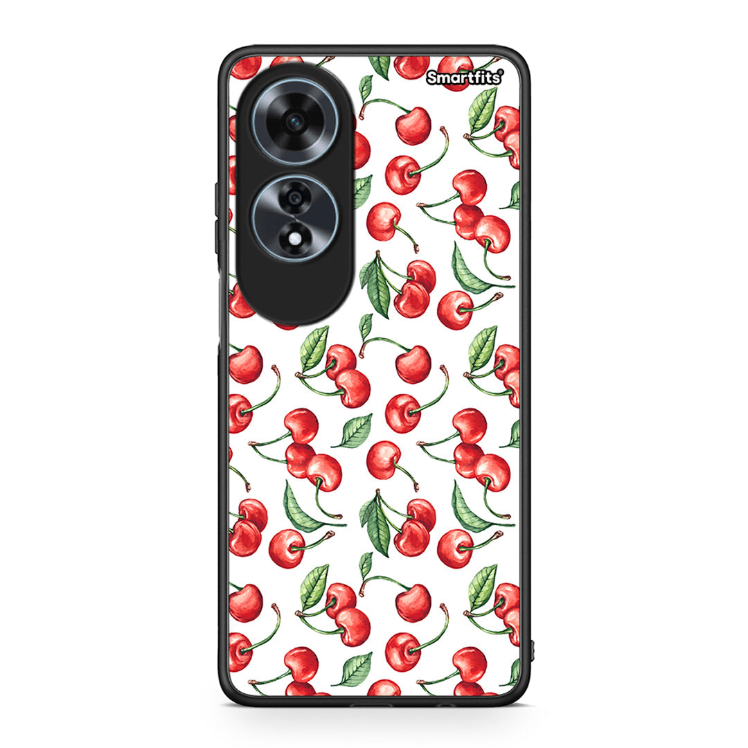 Oppo A60 4G Cherry Summer θήκη από τη Smartfits με σχέδιο στο πίσω μέρος και μαύρο περίβλημα | Smartphone case with colorful back and black bezels by Smartfits