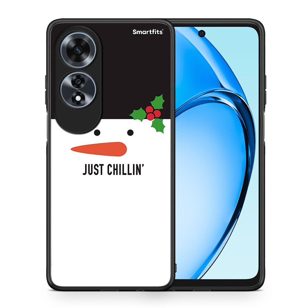 Θήκη Oppo A60 4G Christmas Chillin από τη Smartfits με σχέδιο στο πίσω μέρος και μαύρο περίβλημα | Oppo A60 4G Christmas Chillin case with colorful back and black bezels