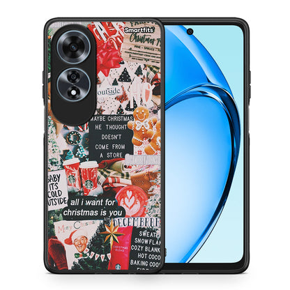Θήκη Oppo A60 4G Christmas Happiness από τη Smartfits με σχέδιο στο πίσω μέρος και μαύρο περίβλημα | Oppo A60 4G Christmas Happiness case with colorful back and black bezels