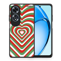 Thumbnail for Θήκη Oppo A60 4G Christmas Hearts από τη Smartfits με σχέδιο στο πίσω μέρος και μαύρο περίβλημα | Oppo A60 4G Christmas Hearts case with colorful back and black bezels