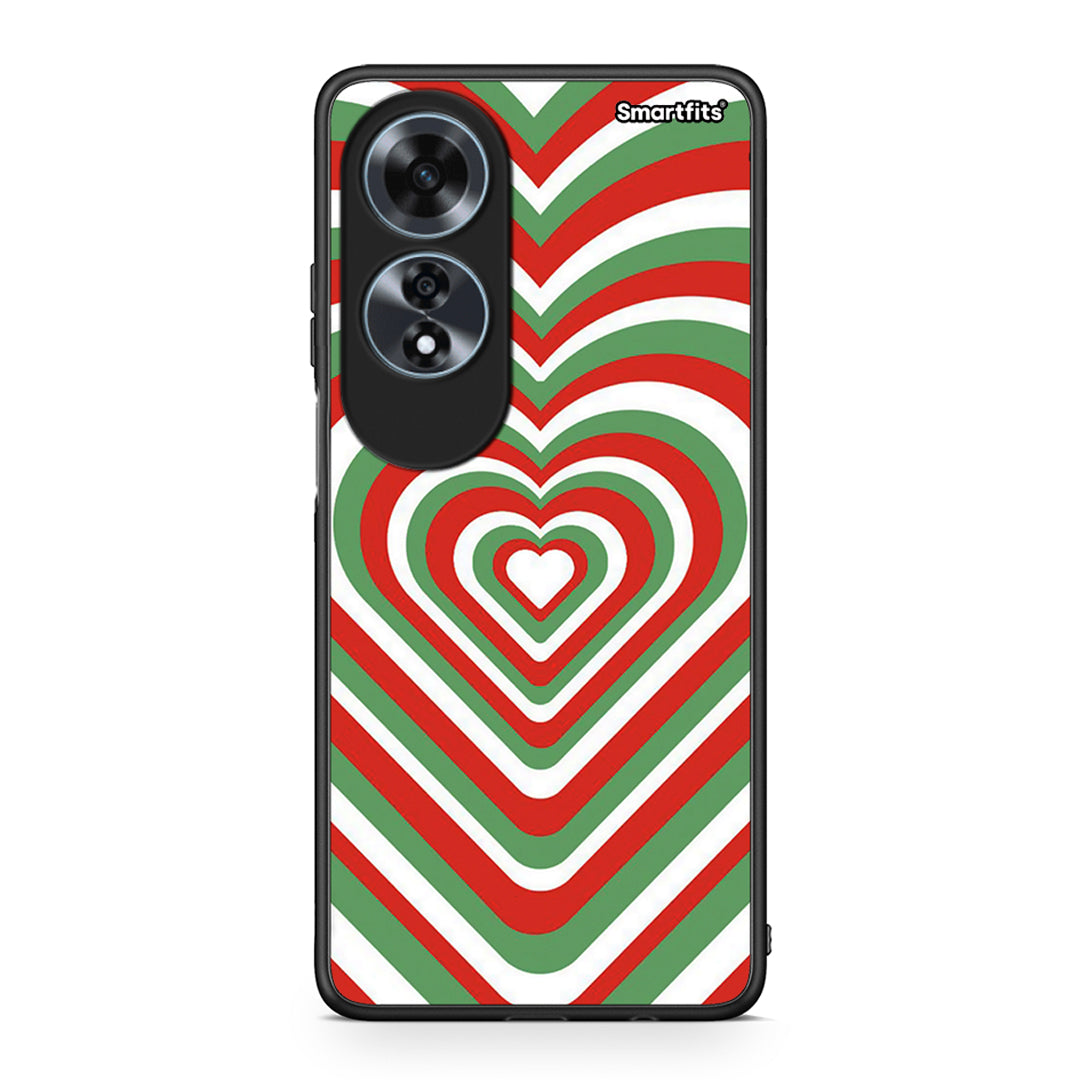 Oppo A60 4G Christmas Hearts θήκη από τη Smartfits με σχέδιο στο πίσω μέρος και μαύρο περίβλημα | Smartphone case with colorful back and black bezels by Smartfits