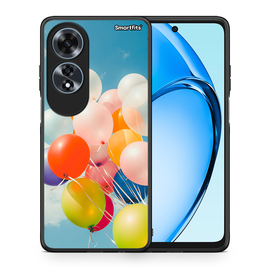 Θήκη Oppo A60 4G Colorful Balloons από τη Smartfits με σχέδιο στο πίσω μέρος και μαύρο περίβλημα | Oppo A60 4G Colorful Balloons case with colorful back and black bezels