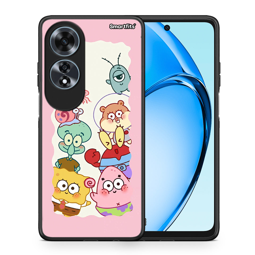 Θήκη Oppo A60 4G Cute Companion από τη Smartfits με σχέδιο στο πίσω μέρος και μαύρο περίβλημα | Oppo A60 4G Cute Companion case with colorful back and black bezels