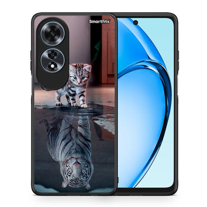 Θήκη Oppo A60 4G Tiger Cute από τη Smartfits με σχέδιο στο πίσω μέρος και μαύρο περίβλημα | Oppo A60 4G Tiger Cute case with colorful back and black bezels