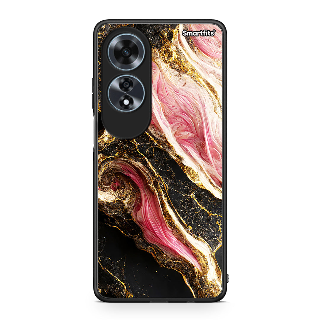 Oppo A60 4G Glamorous Pink Marble θήκη από τη Smartfits με σχέδιο στο πίσω μέρος και μαύρο περίβλημα | Smartphone case with colorful back and black bezels by Smartfits