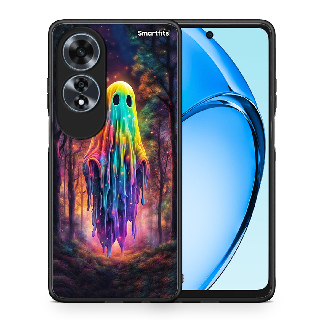Θήκη Oppo A60 4G Halloween Ghost από τη Smartfits με σχέδιο στο πίσω μέρος και μαύρο περίβλημα | Oppo A60 4G Halloween Ghost case with colorful back and black bezels
