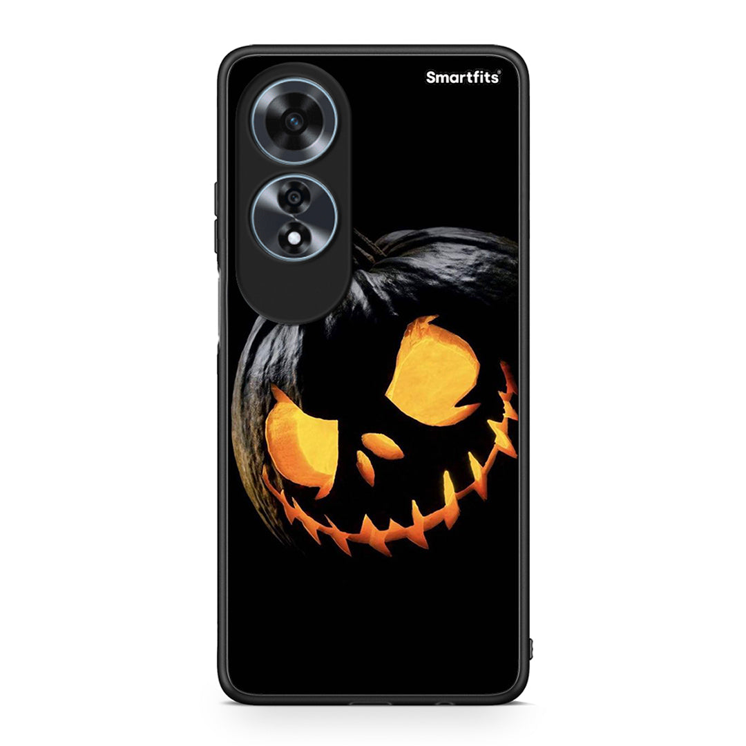 Oppo A60 4G Halloween Scary Pumpkin Θήκη από τη Smartfits με σχέδιο στο πίσω μέρος και μαύρο περίβλημα | Smartphone case with colorful back and black bezels by Smartfits