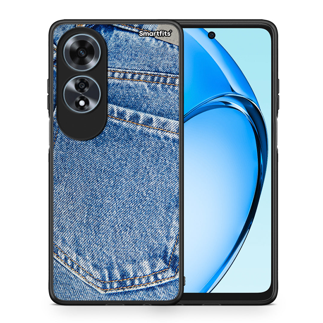 Θήκη Oppo A60 4G Jeans Pocket από τη Smartfits με σχέδιο στο πίσω μέρος και μαύρο περίβλημα | Oppo A60 4G Jeans Pocket case with colorful back and black bezels