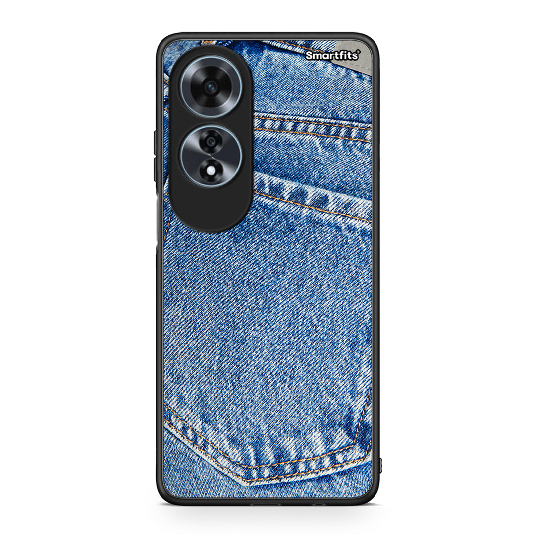 Oppo A60 4G Jeans Pocket θήκη από τη Smartfits με σχέδιο στο πίσω μέρος και μαύρο περίβλημα | Smartphone case with colorful back and black bezels by Smartfits