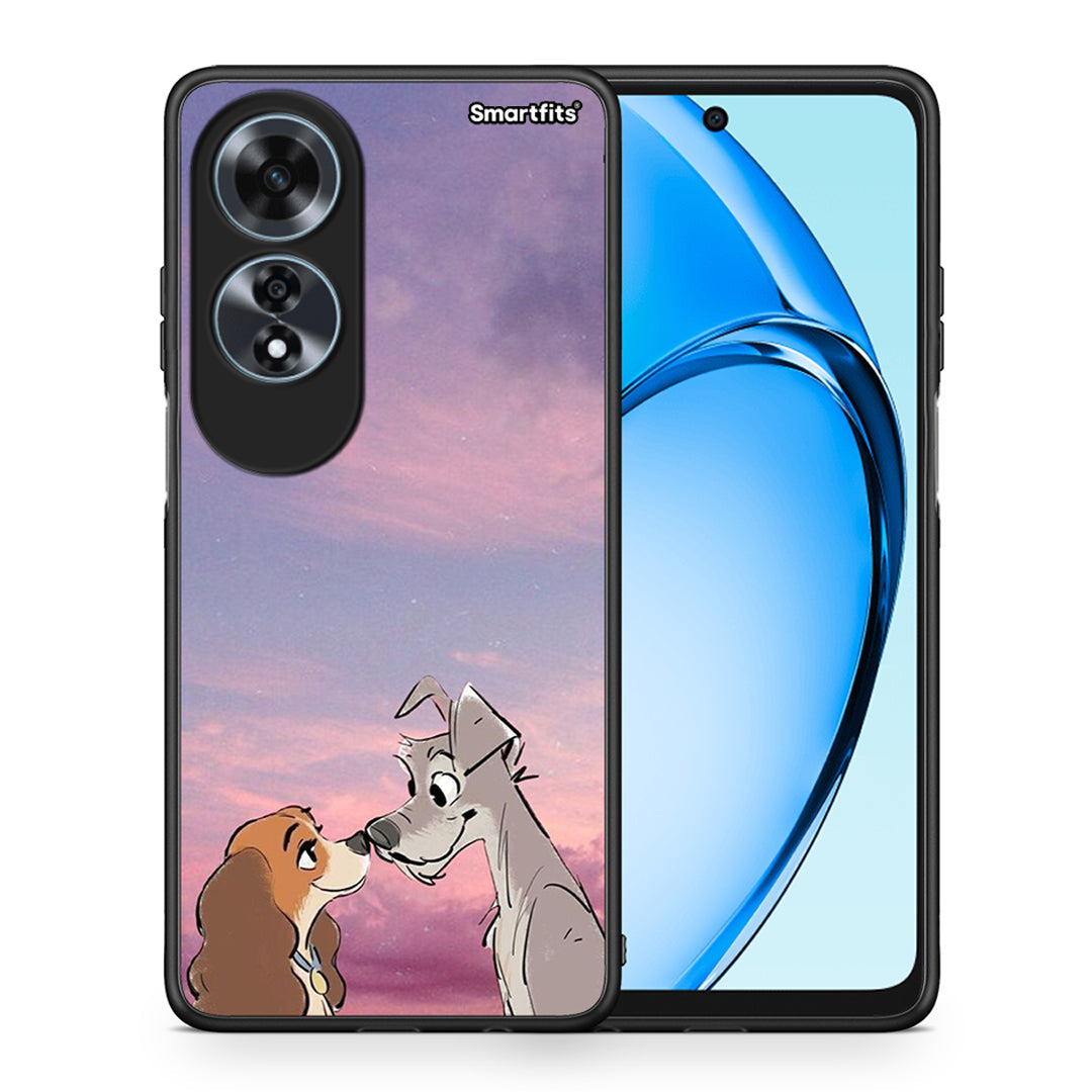 Θήκη Oppo A60 4G Lady And Tramp από τη Smartfits με σχέδιο στο πίσω μέρος και μαύρο περίβλημα | Oppo A60 4G Lady And Tramp case with colorful back and black bezels