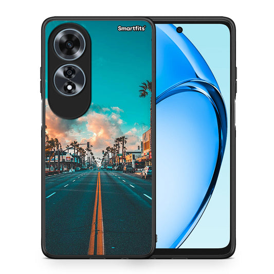 Θήκη Oppo A60 4G City Landscape από τη Smartfits με σχέδιο στο πίσω μέρος και μαύρο περίβλημα | Oppo A60 4G City Landscape case with colorful back and black bezels