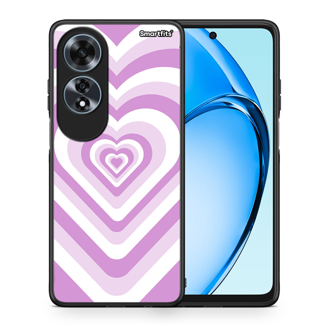 Θήκη Oppo A60 4G Lilac Hearts από τη Smartfits με σχέδιο στο πίσω μέρος και μαύρο περίβλημα | Oppo A60 4G Lilac Hearts case with colorful back and black bezels