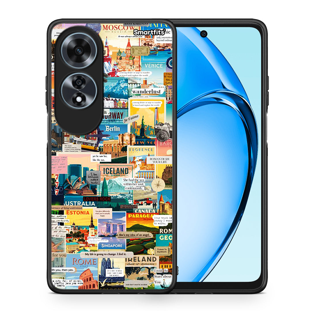 Θήκη Oppo A60 4G Live To Travel από τη Smartfits με σχέδιο στο πίσω μέρος και μαύρο περίβλημα | Oppo A60 4G Live To Travel case with colorful back and black bezels